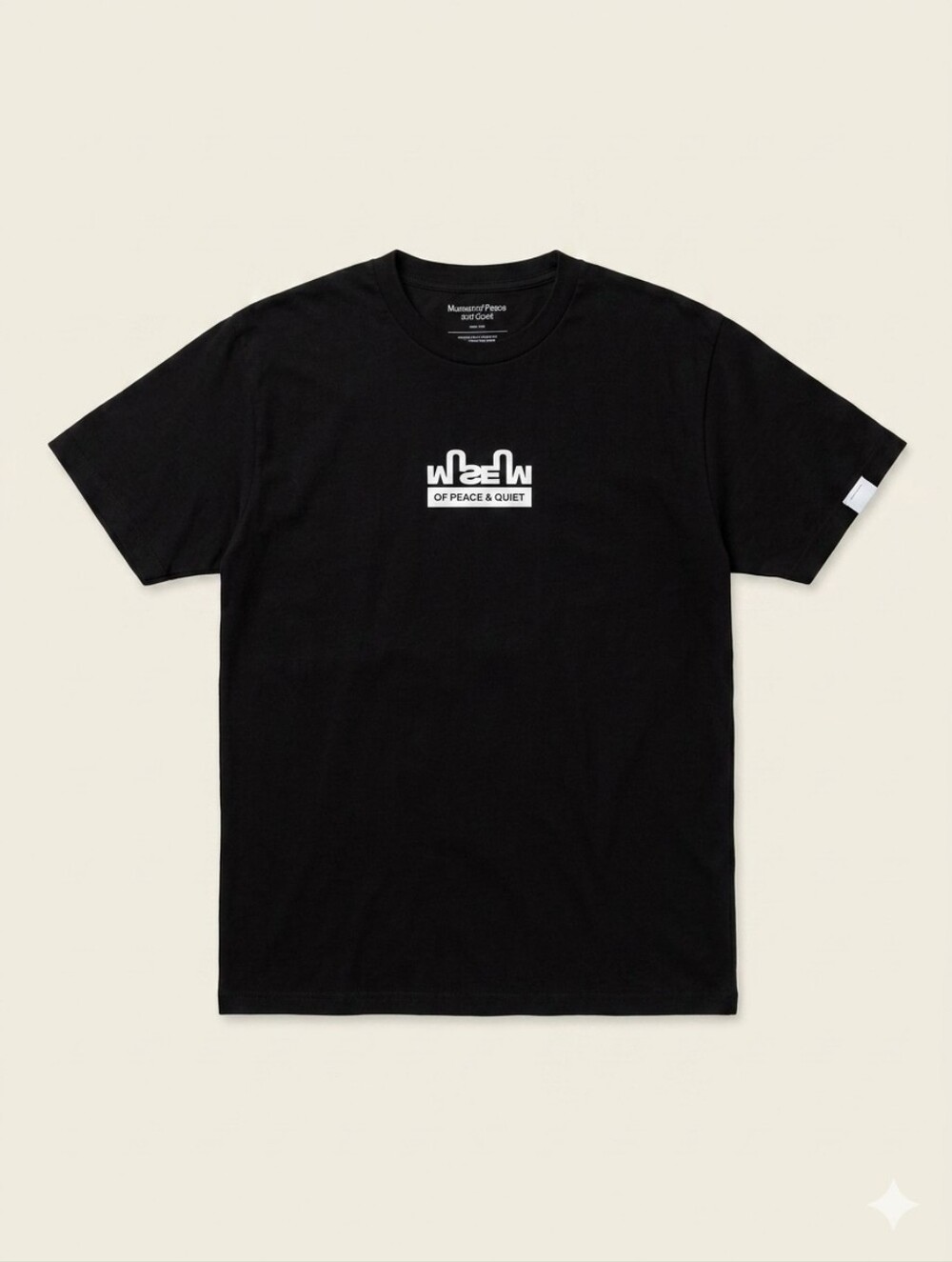 NWOT Museum of Peace & Quiet Black Graphic Logo Tee Shirt Medium M